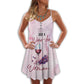 Just A Girl Who Loves Wine – Women's Summer Sleeveless V-Neck Camisole Dress