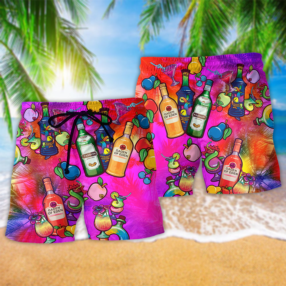 Wine Fruit Artistic Love Art – Beach Short