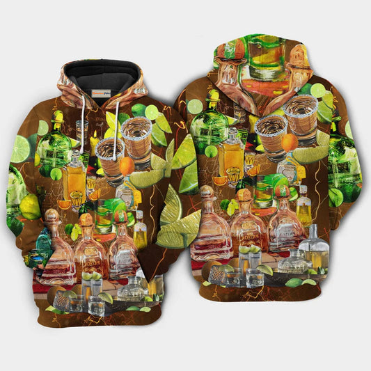 Wine Lemon Salt Quote Art – 3D Hoodie