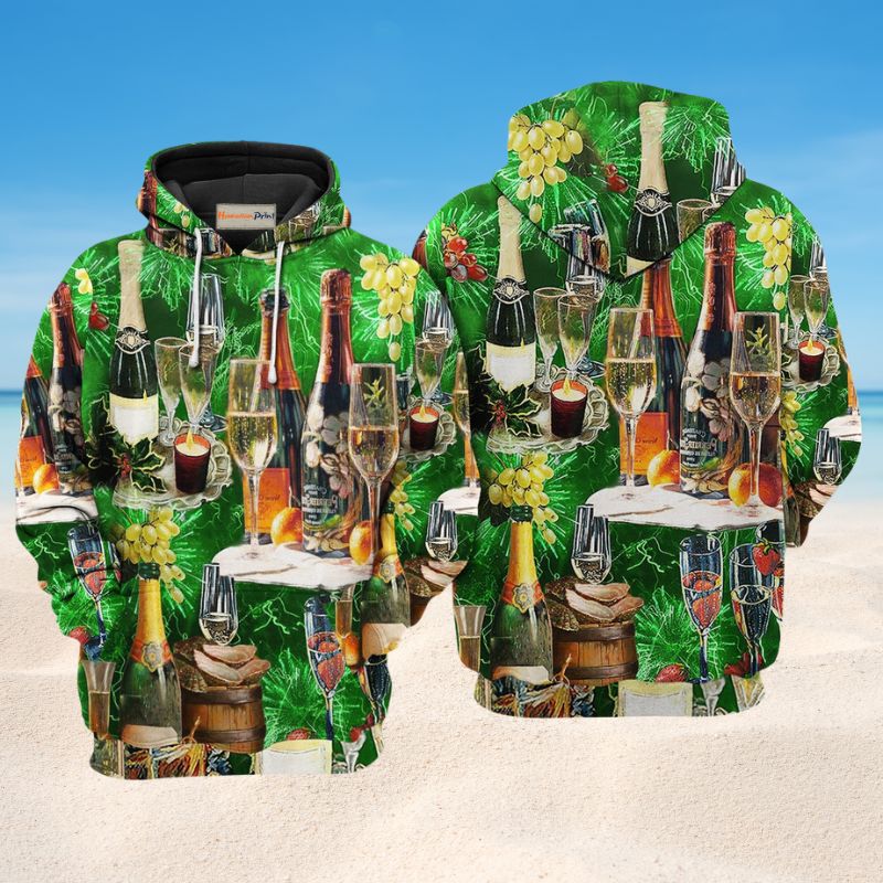 Wine Lover Green Art – 3D Hoodie