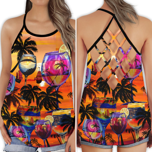 Wine So Good Sunset Theme - Hollow Tank Top