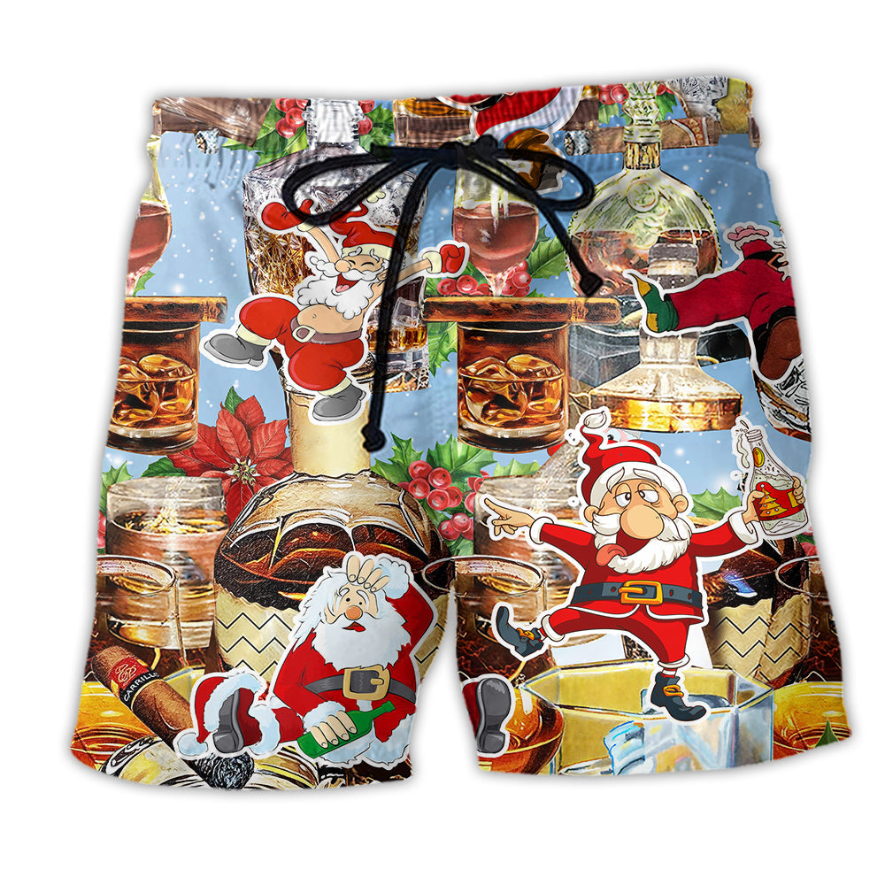 Whiskey Christmas Colorful Design – Beach Short