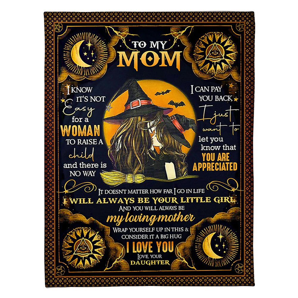 Witch Beloved Mother Message 50 x 60 Inch Flannel Blanket For Cozy Bedroom And Sofa Decor