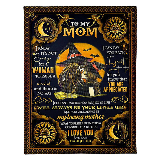 Witch Beloved Mother Message 50 x 60 Inch Flannel Blanket For Cozy Bedroom And Sofa Decor