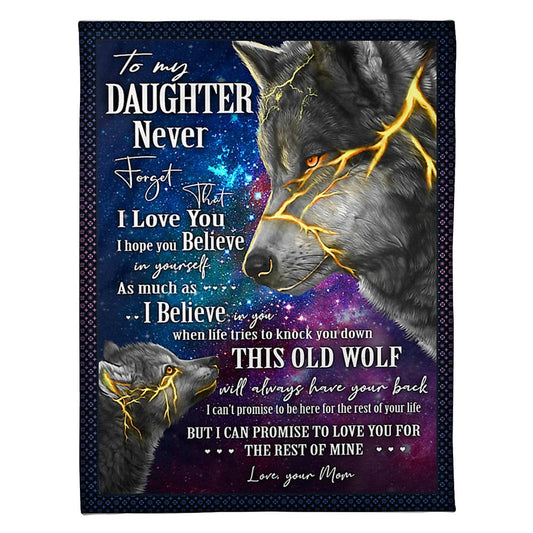 Wolf Believe In Yourself I Love You 50 x 60 Inch Flannel Blanket For Cozy Bedroom And Sofa Decor