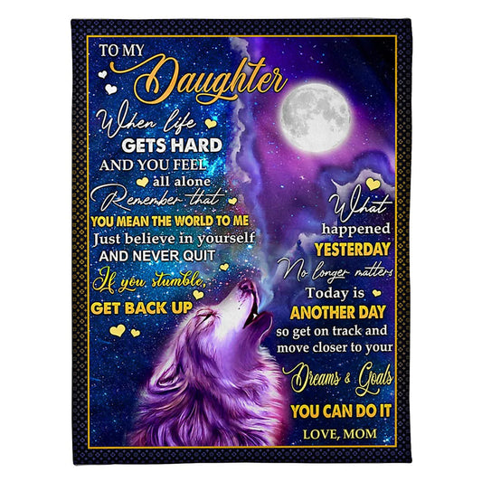 Wolf Believe In Yourself You Can Do It 50 x 60 Inch Flannel Blanket For Cozy Bedroom And Sofa Decor