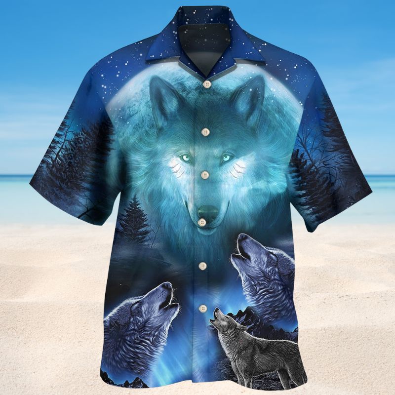 Wolf Gray And Blue Edition – Hawaiian Shirt