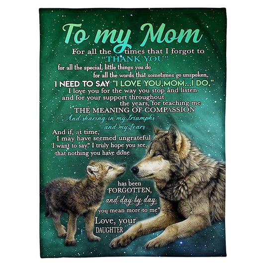 Wolf Lifelong Mother Love 50 x 60 Inch Flannel Blanket For Cozy Bedroom And Sofa Decor