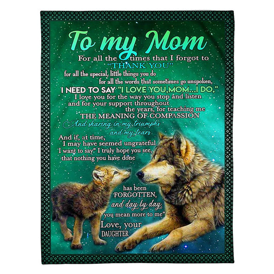 Wolf Lifelong Love Message 50 x 60 Inch Flannel Blanket For Cozy Bedroom And Sofa Decor