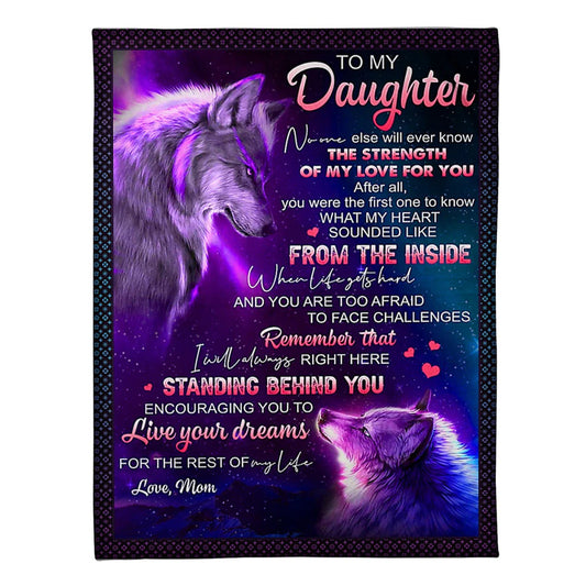 Wolf Live Your Dreams Daughter Gift 50 x 60 Inch Flannel Blanket For Cozy Bedroom And Sofa Decor