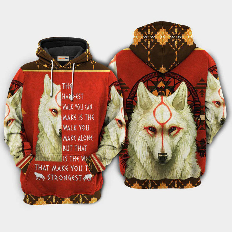 Wolf Makes You Strong Quote Art – 3D Hoodie