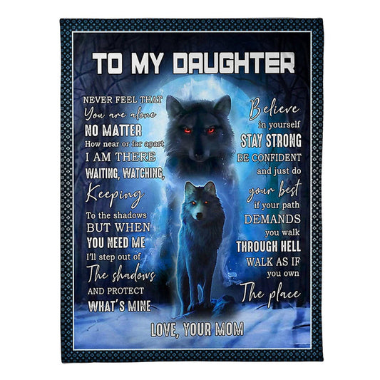 Wolf Step Out Of The Shadows Daughter Gift 50 x 60 Inch Flannel Blanket For Cozy Bedroom And Sofa Decor