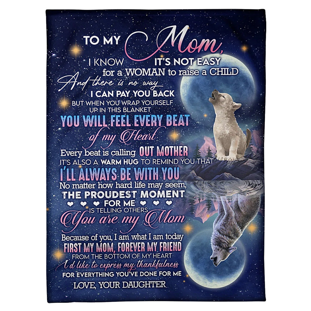 Wolf To My Mother 50 x 60 Inch Flannel Blanket For Cozy Bedroom And Sofa Decor