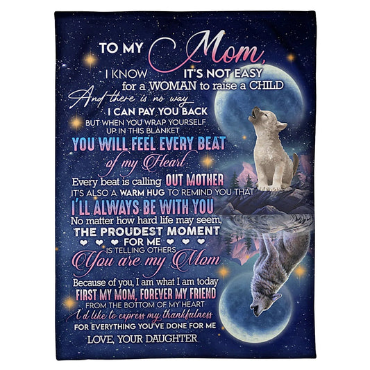 Wolf To My Mother 50 x 60 Inch Flannel Blanket For Cozy Bedroom And Sofa Decor