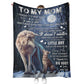 Wolf To My Mom With Moon 50 x 60 Inch Flannel Blanket For Cozy Bedroom And Sofa Decor