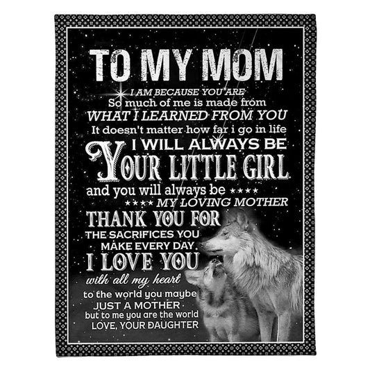 Wolf Inspiring Family Hero Message Your Little Girl 50 x 60 Inch Flannel Blanket For Cozy Bedroom And Sofa Decor