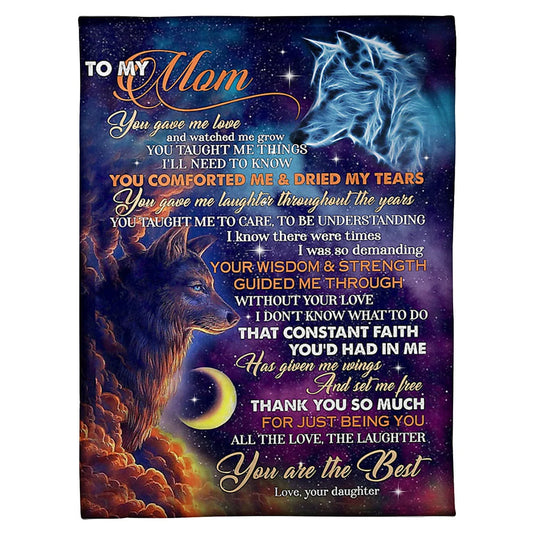 Wolf You Are The Best Mother 50 x 60 Inch Flannel Blanket For Cozy Bedroom And Sofa Decor