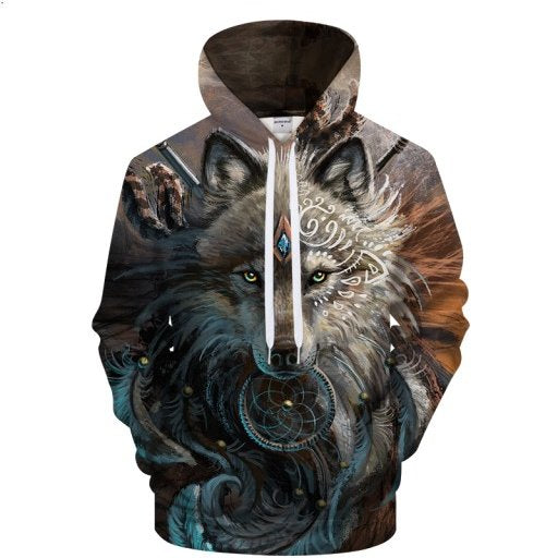 Wolf Dreamcatcher Fantasy Art – 3D Hoodie