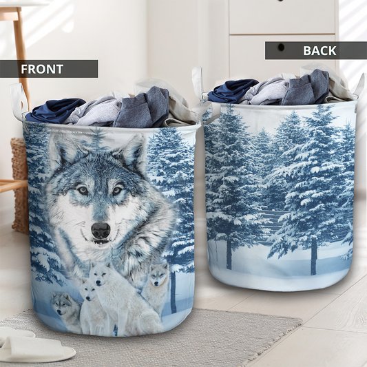 Wolf snow forest cold style - Laundry basket - LAUB02NGC240222 - Owls Matrix LTD