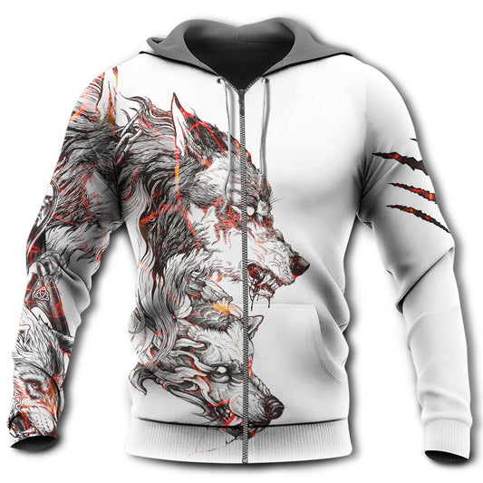 Wolf Tattoo Red Blood Art - 3D Hoodie
