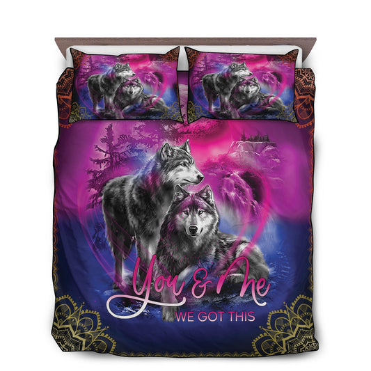 Wolf Couple Love Bedding Cover For Nature Bedroom Decor