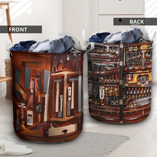 Too much woodworking carpenter toolbox - Laundry basket - LAUB06NGC240222-Owls Matrix