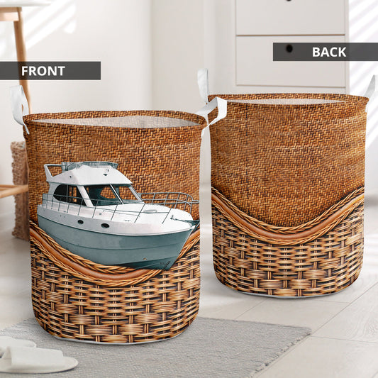 Yacht rattan teaxture - Laundry basket-Owls Matrix