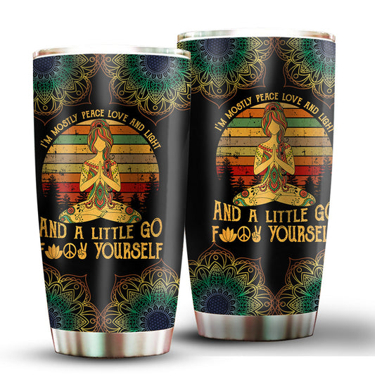 Yoga Little Girl In Black 20 Oz Tumbler For Travel Gifts