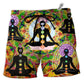 Beach Short / Adults / S Yoga In A Wonderful Life - Beach Short - Owls Matrix LTD