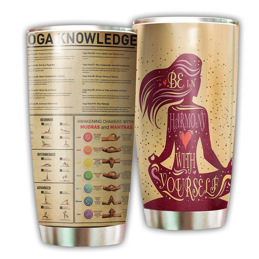 Yoga Knowledge Be In Harmony 20 Oz Tumbler For Travel Gifts