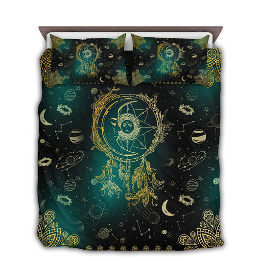 Yoga Peace Galaxy Bedding Cover For Boho Bedroom Decor