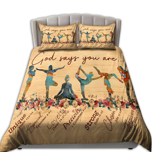 Yoga Peaceful Life Bedding Cover For Boho Bedroom Decor