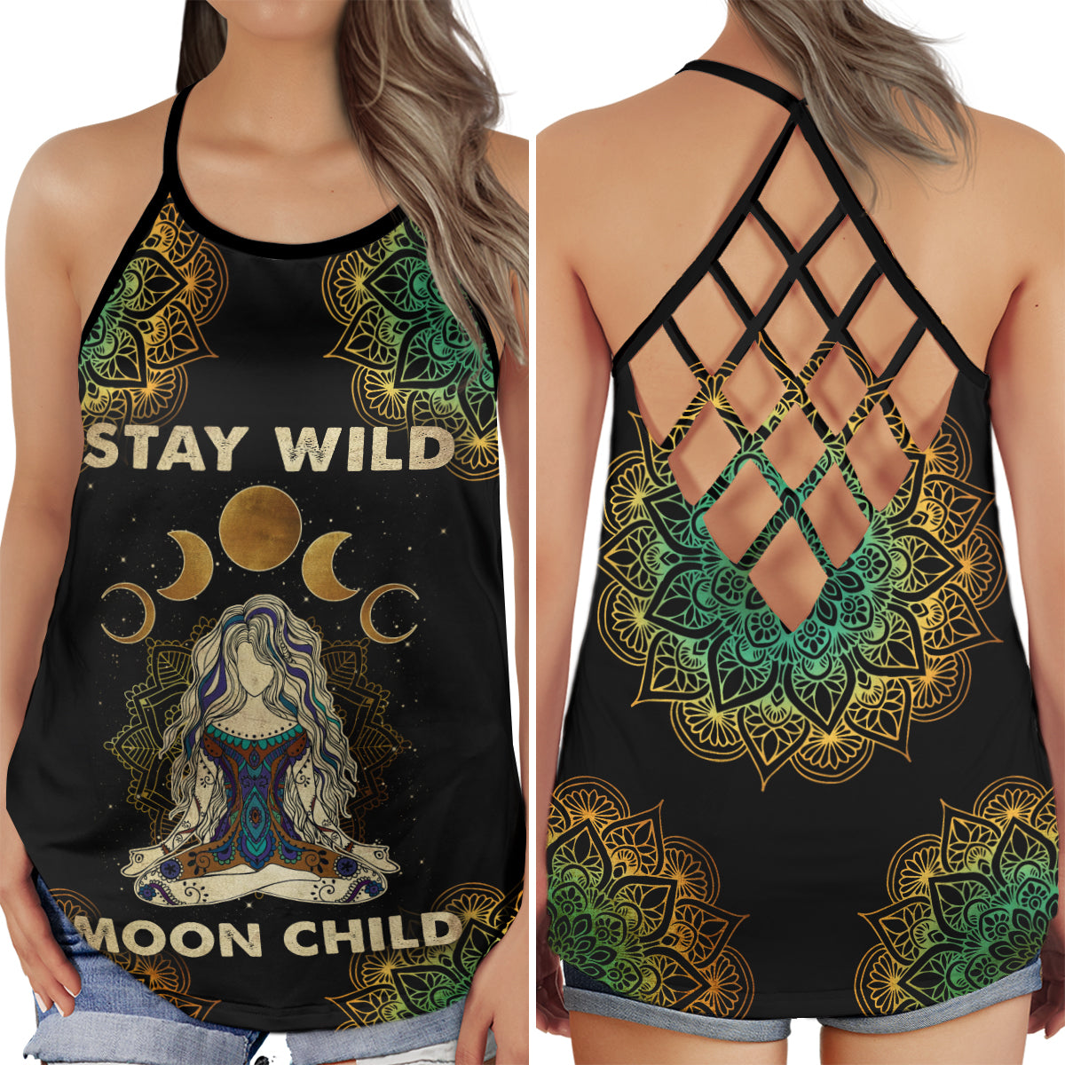 Yoga Stay Wild Moon Child - Hollow Tank Top