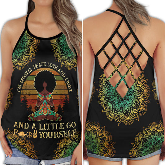 Yoga Meditation Peaceful Mind Vibes - Hollow Tank Top