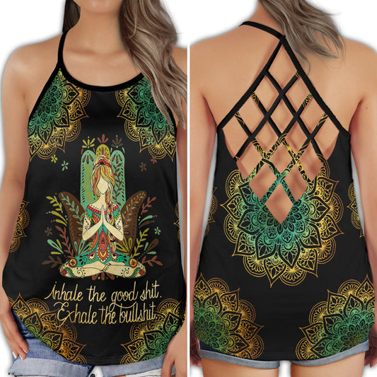 Yoga Meditation Calm Mind Humor Vibes - Hollow Tank Top