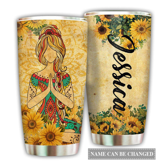 Yoga Sunshine Sunflower Personalized 20 Oz Tumbler