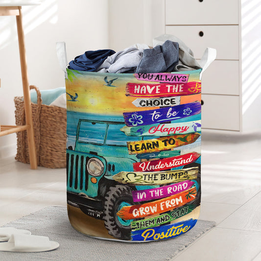 Beach you always have the choice to be happy - Laundry basket - LAUB02TNH020322 - Owls Matrix LTD