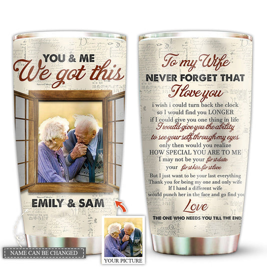 You And Me Couple To My Wife Couple Gift Custom Photo 20 Oz Tumbler For Coffee Travel And Daily Use