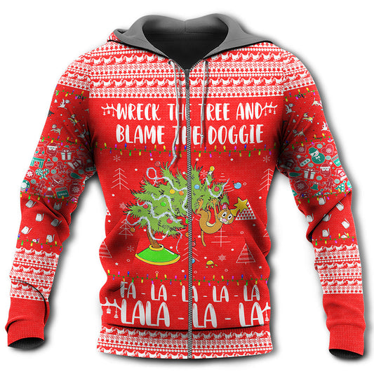 Cat Christmas Tree Mischief Red - 3D Hoodie
