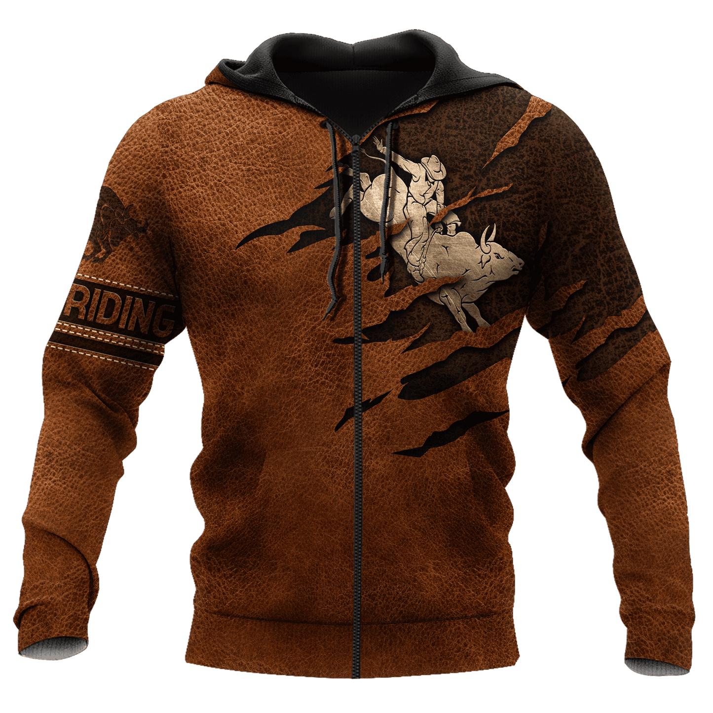 Bull Rider Custom Name Art – 3D Hoodie