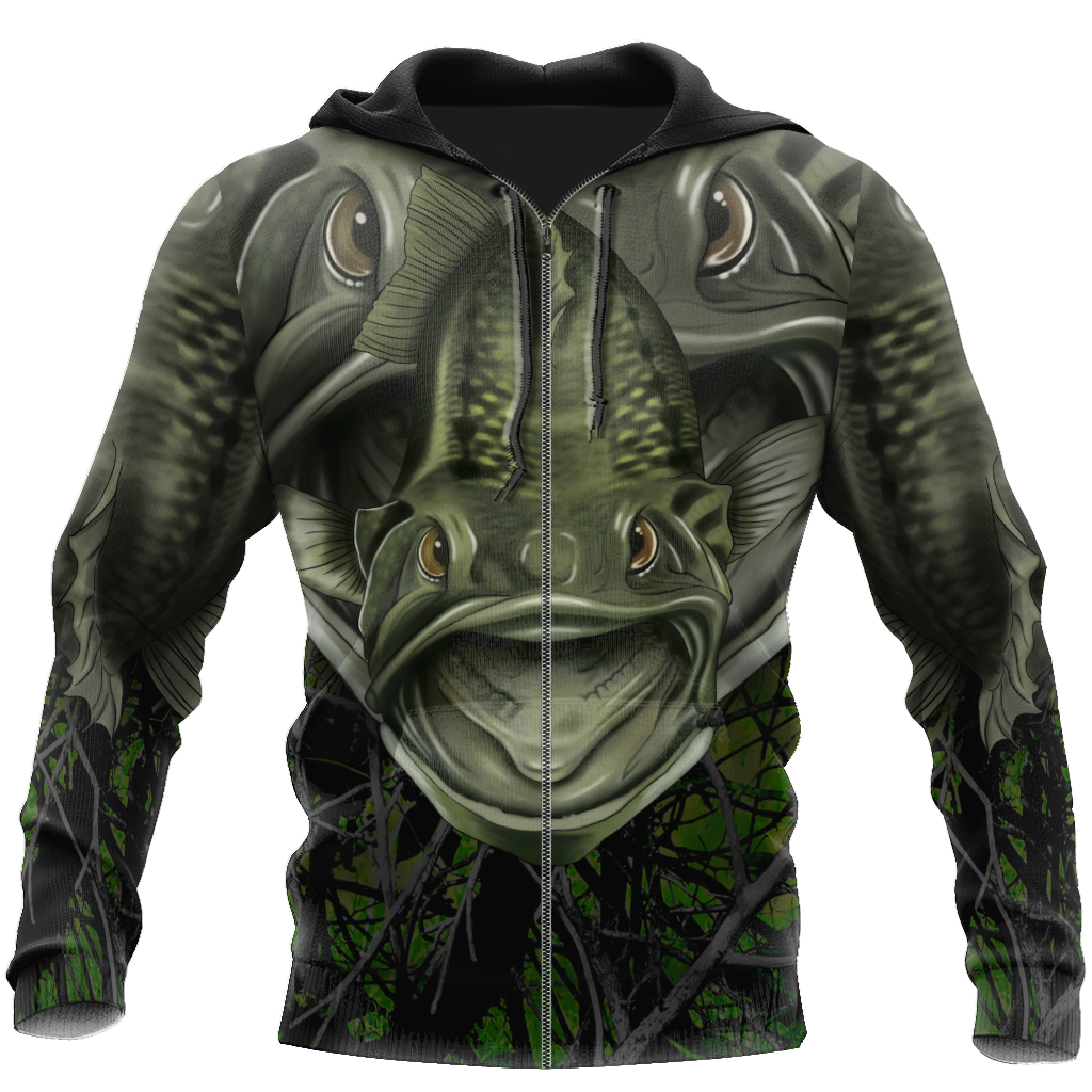 Collection Largemouth Bass Badass Camo – 3D Hoodie