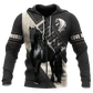 Friesian Black Horse 3D Art – 3D Hoodie