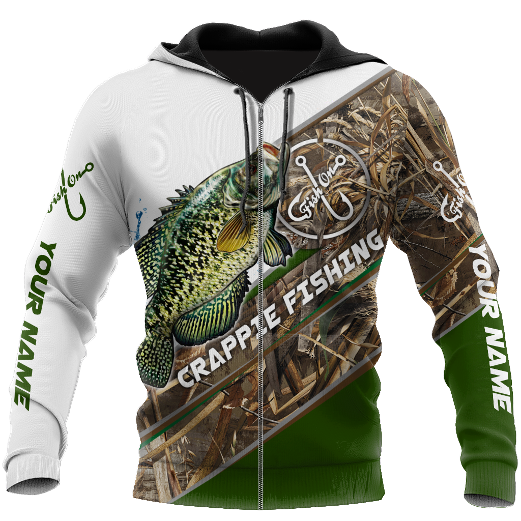 Collection Custom Name Crappie Fishing Camo – 3D Hoodie