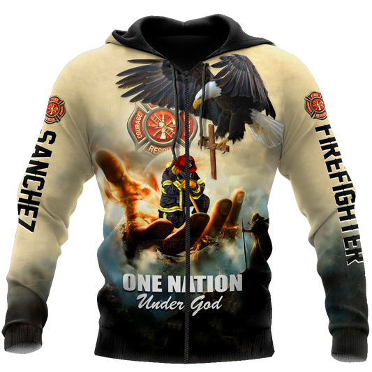Firefighter Custom Name Art – 3D Hoodie