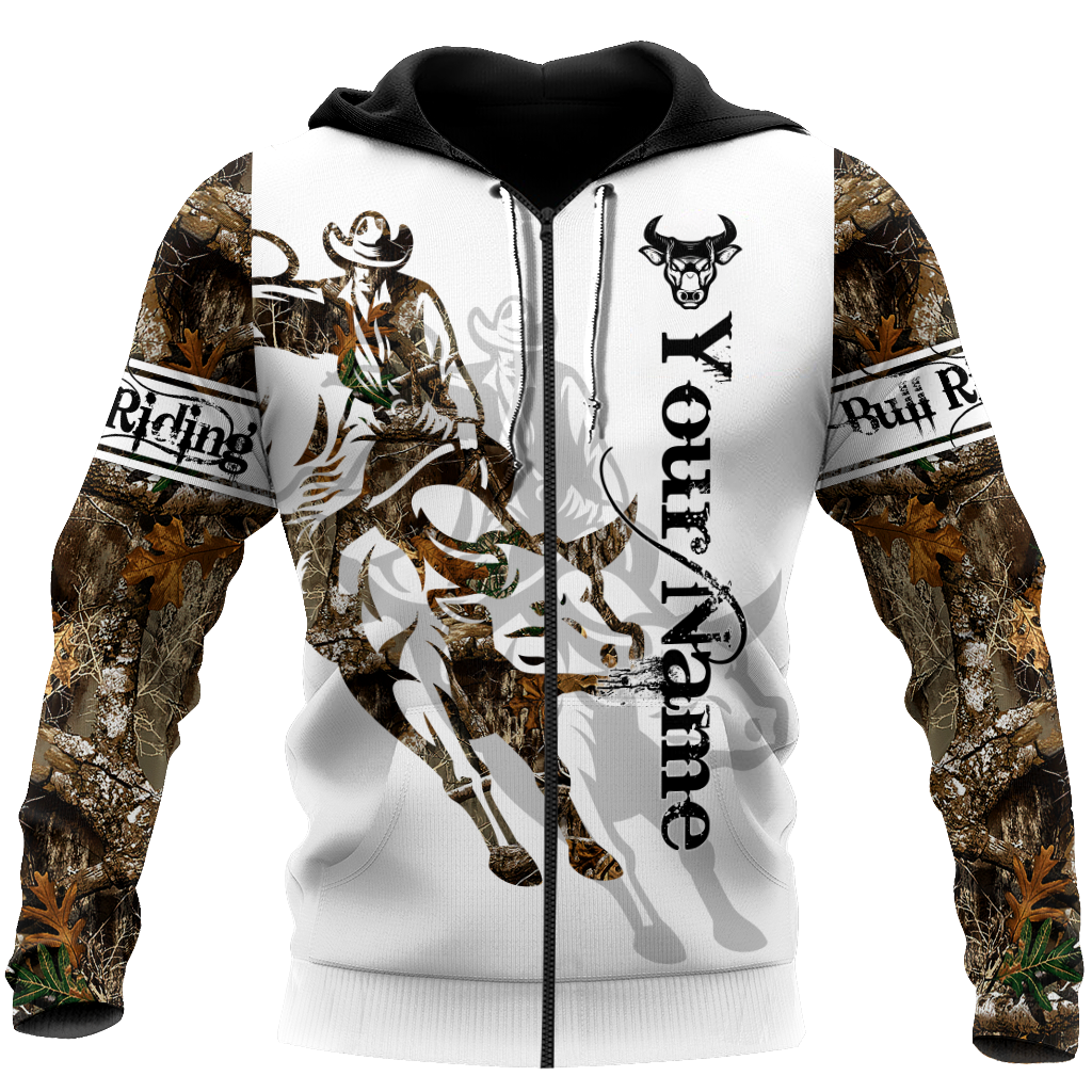 Bull Riding Tattoo Style Art – 3D Hoodie