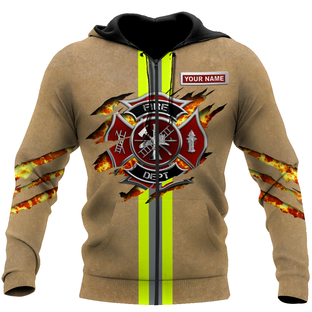 Firefighter Custom Name Art – 3D Hoodie