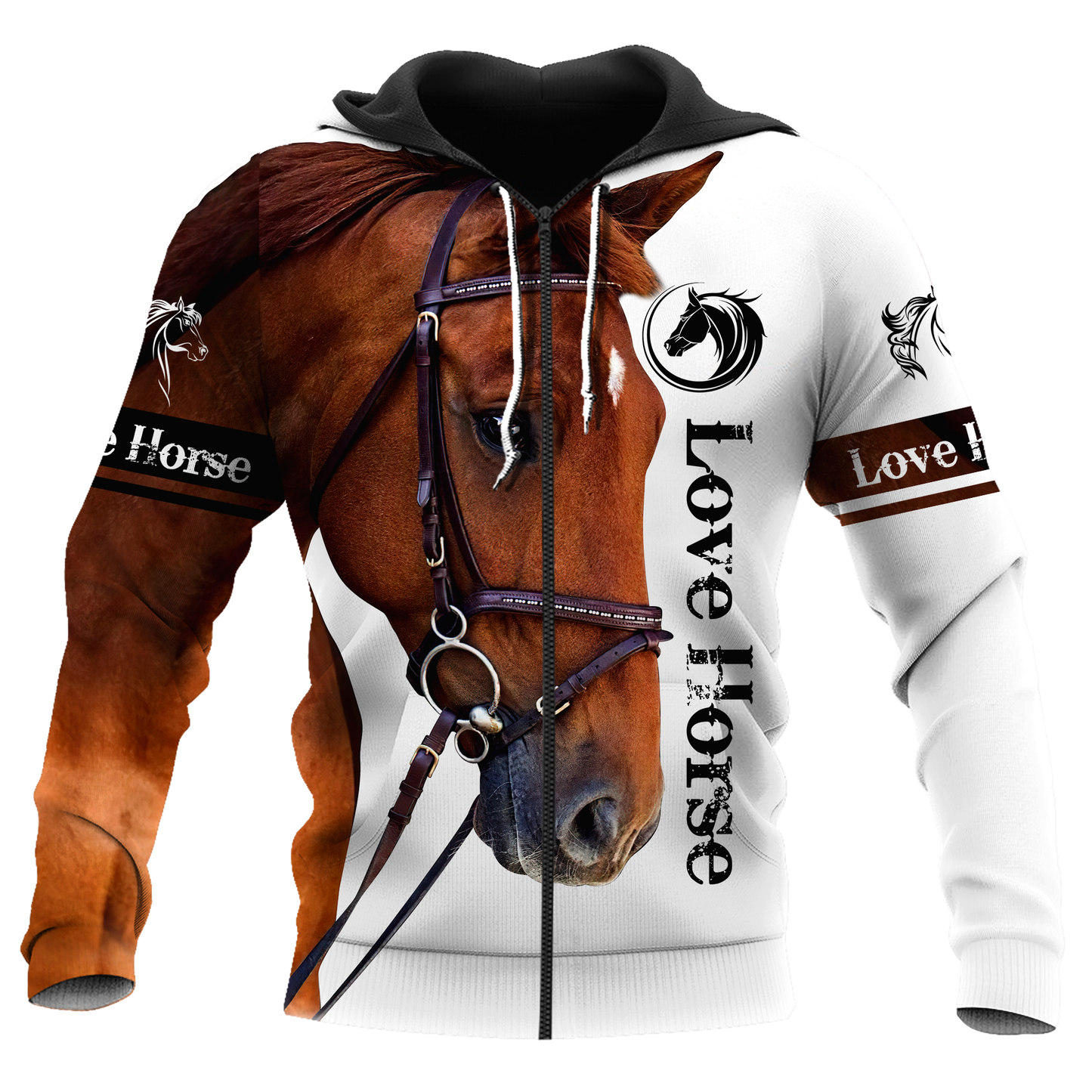 Brown Horse Love 3D Art – 3D Hoodie