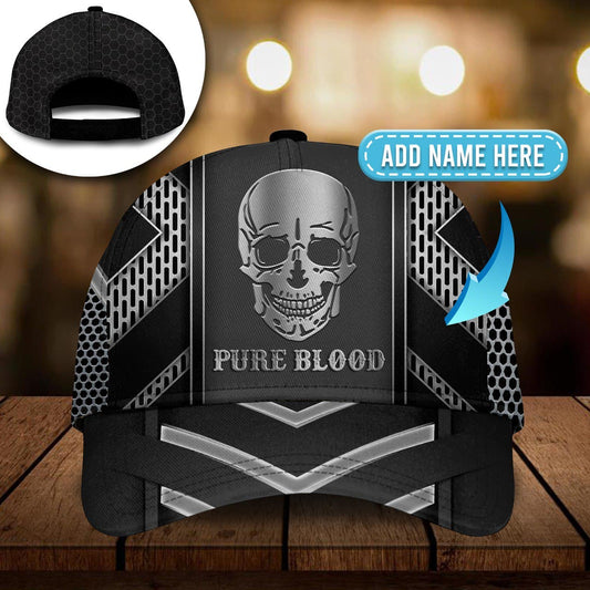 Skull Silver Black Personalized – Classic Cap