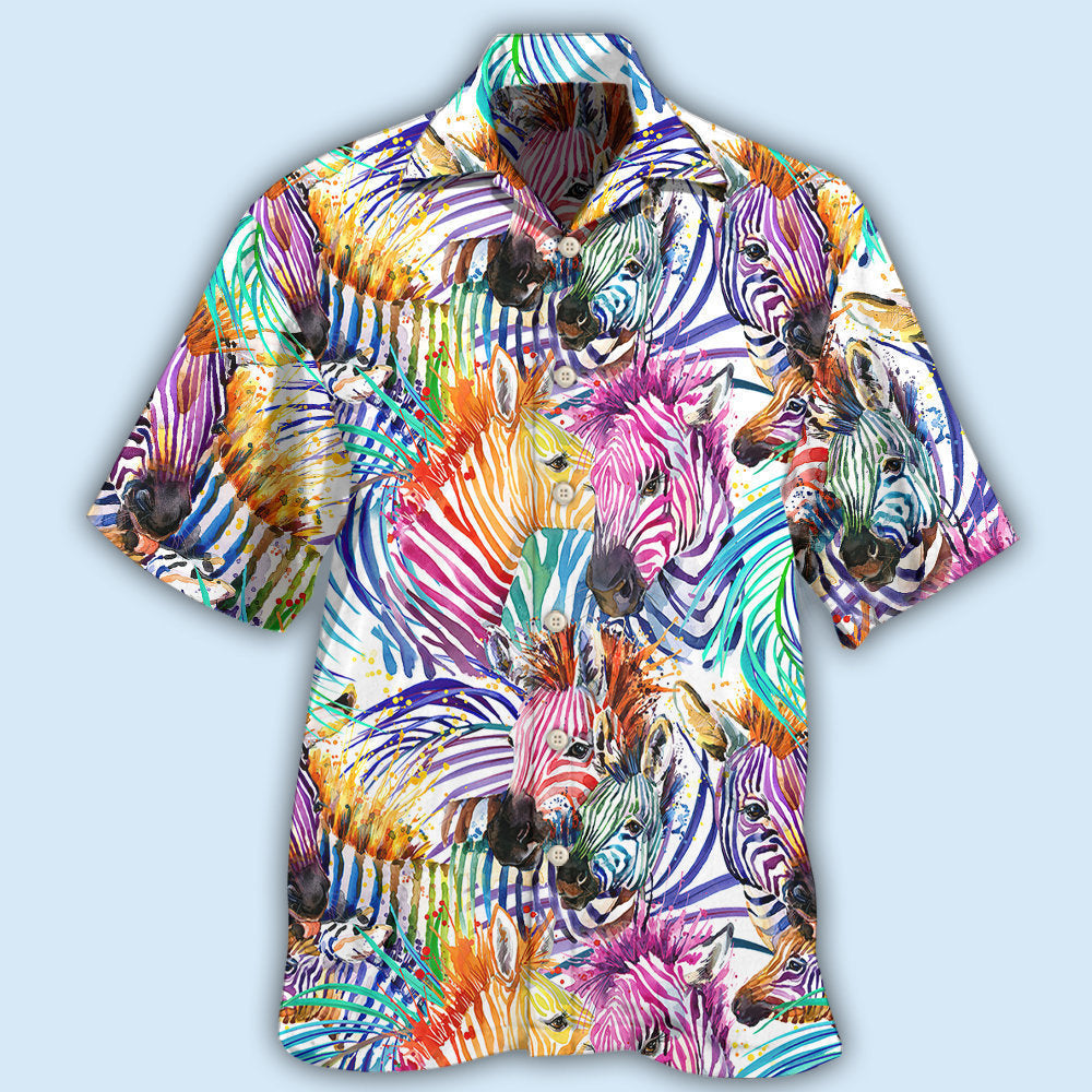 Zebra Colorful Leaf Style – Hawaiian Shirt