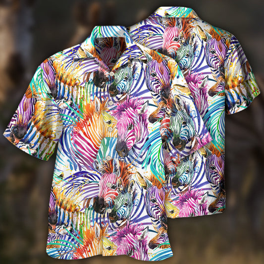 Zebra Colorful Leaf Style – Hawaiian Shirt